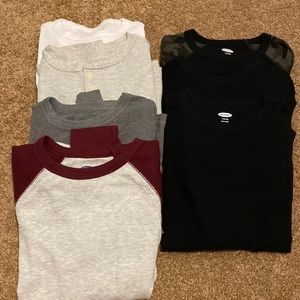 LOT OF 7 boys size L (10-12) Old Navy thermal L/S shirts